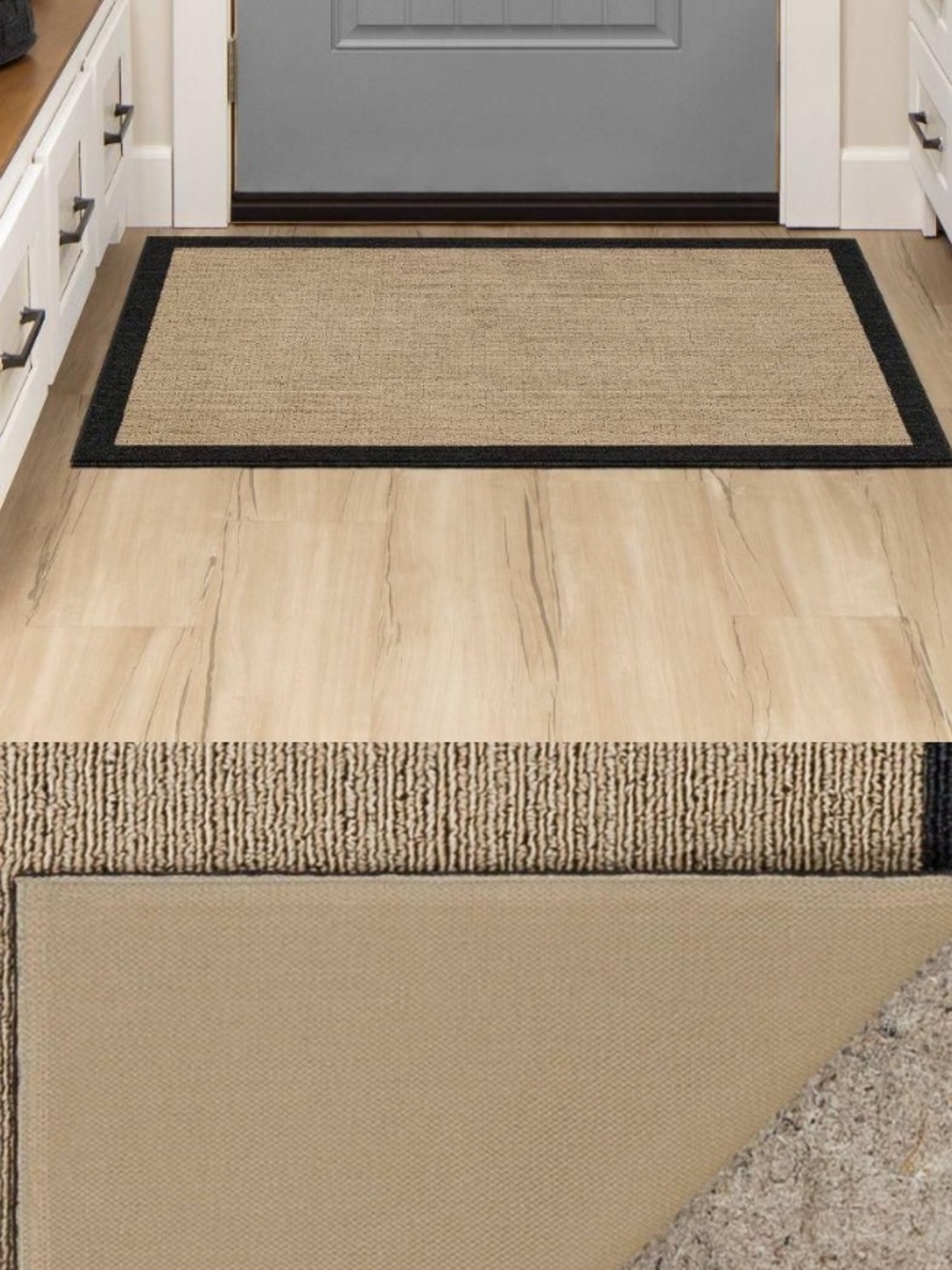 NWT Threshold Two-Tone Washable Accent Rug in Beige and Charcoal no offers